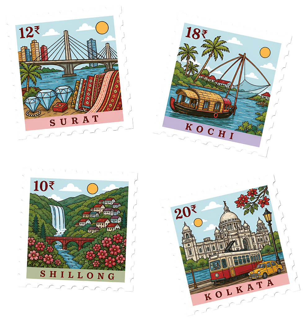 Plot Twist printed city stamps