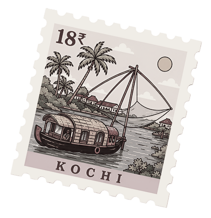 Kochi printed city stamp