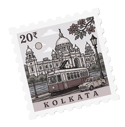 Kolkata printed city stamp