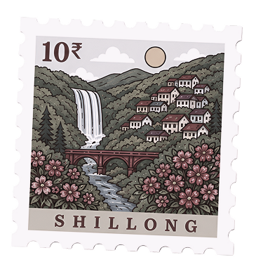 Shillong printed city stamp