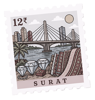 Surat printed city stamp
